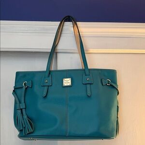 Dooney & Bourke Teal Leather Tote Bag